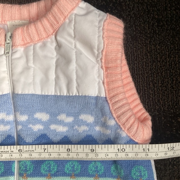 VNTG Sweater & Vest Set Girls Pink w/Ducks Clouds Hearts Size 18 month 90's Y2K - Picture 12 of 13